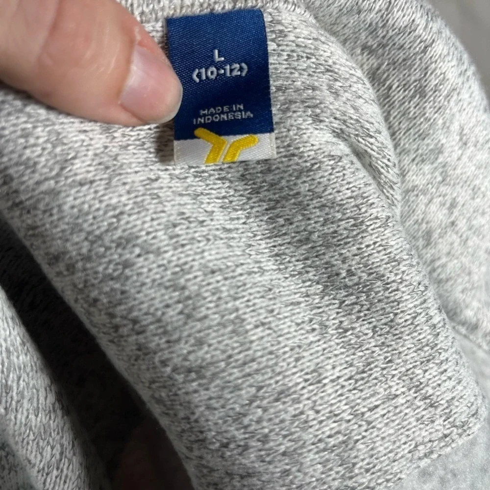 Old Navy Boys Go-Dry Snap-Front Sweater Fleece Jacket Gray Marl Size L 10-12
